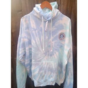 New Zen Island Light Blue & Light‎ Green TieDye Hoodie L